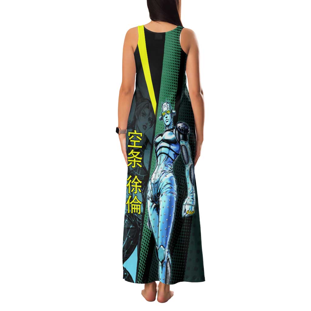 Jolyne Cujoh JoJo’s Bizarre Adventure Tank Maxi Dress with Stone Free Stand - The Mazicc