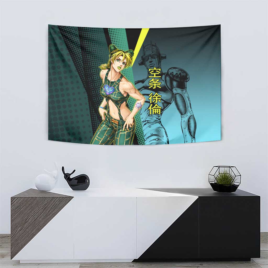 Jolyne Cujoh JoJo’s Bizarre Adventure Tapestry with Stone Free Stand - The Mazicc