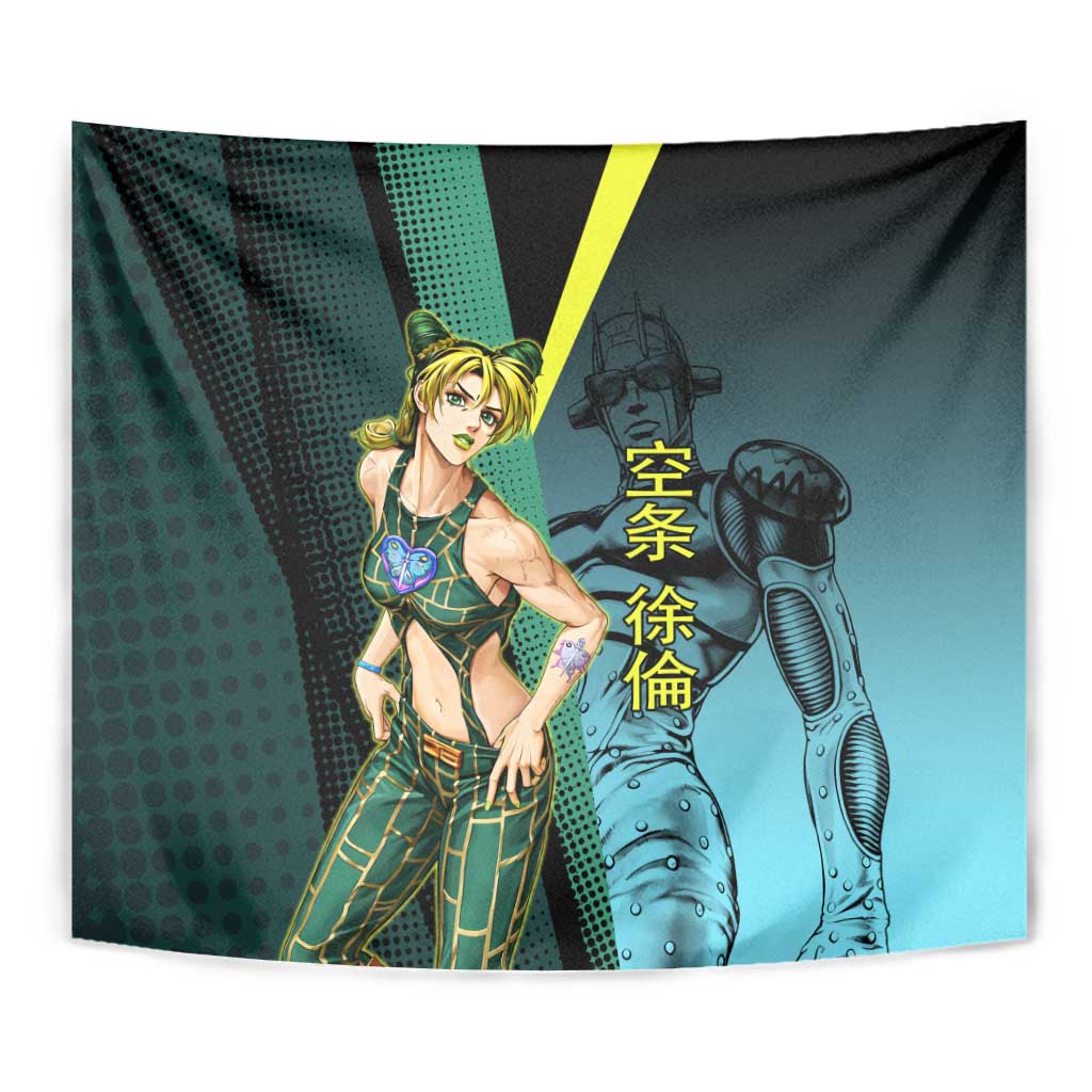 Jolyne Cujoh JoJo’s Bizarre Adventure Tapestry with Stone Free Stand - The Mazicc