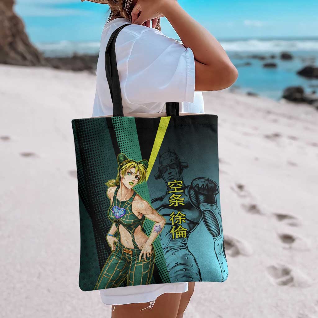 Jolyne Cujoh JoJo’s Bizarre Adventure Tote Bag with Stone Free Stand - The Mazicc