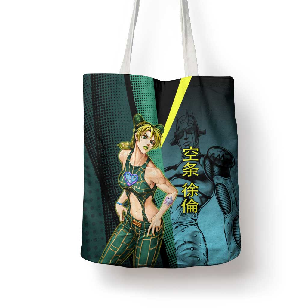Jolyne Cujoh JoJo’s Bizarre Adventure Tote Bag with Stone Free Stand - The Mazicc
