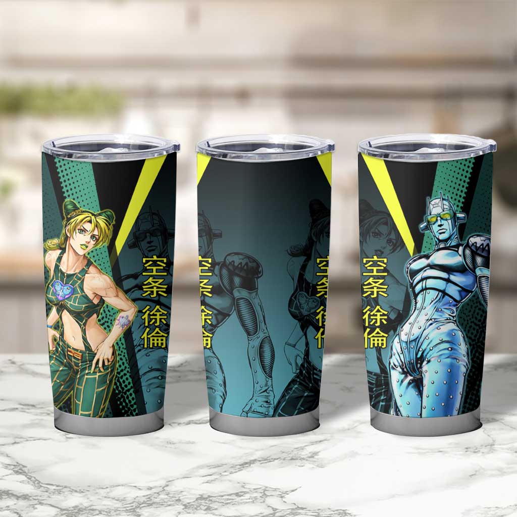 Jolyne Cujoh JoJo’s Bizarre Adventure Tumbler Cup with Stone Free Stand - The Mazicc