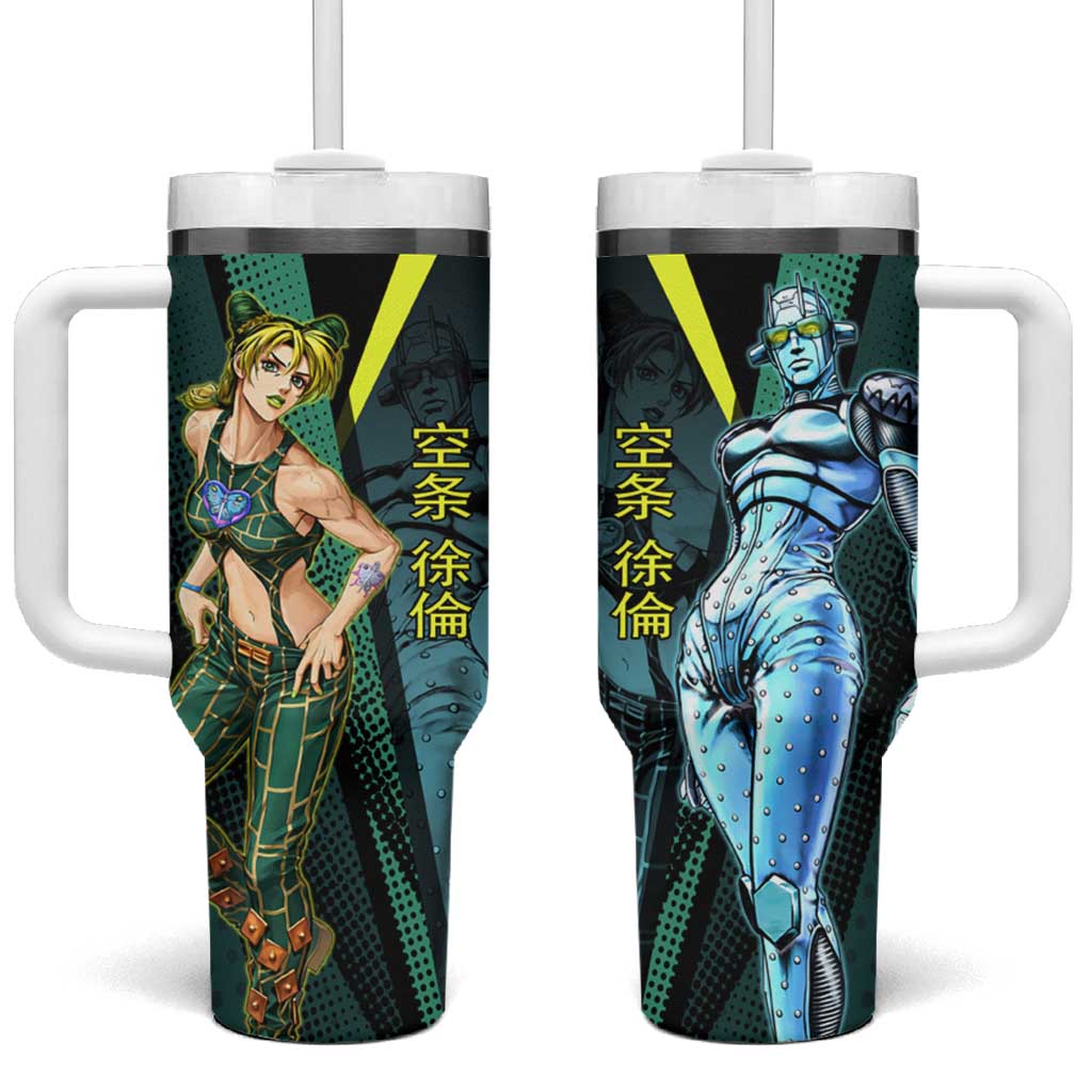 Jolyne Cujoh JoJo’s Bizarre Adventure Tumbler With Handle with Stone Free Stand - The Mazicc