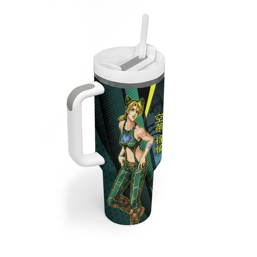 Jolyne Cujoh JoJo’s Bizarre Adventure Tumbler With Handle with Stone Free Stand - The Mazicc