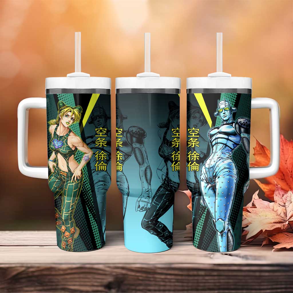 Jolyne Cujoh JoJo’s Bizarre Adventure Tumbler With Handle with Stone Free Stand - The Mazicc