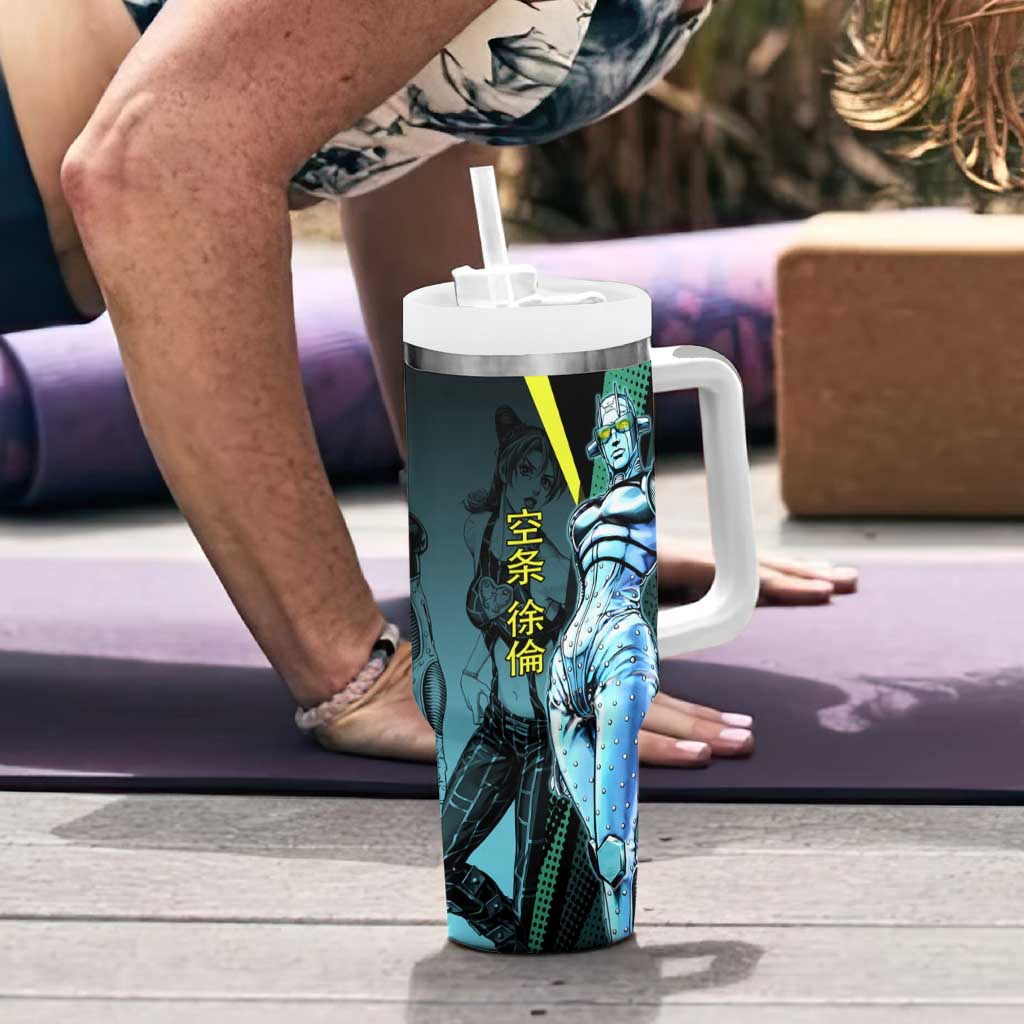 Jolyne Cujoh JoJo’s Bizarre Adventure Tumbler With Handle with Stone Free Stand - The Mazicc