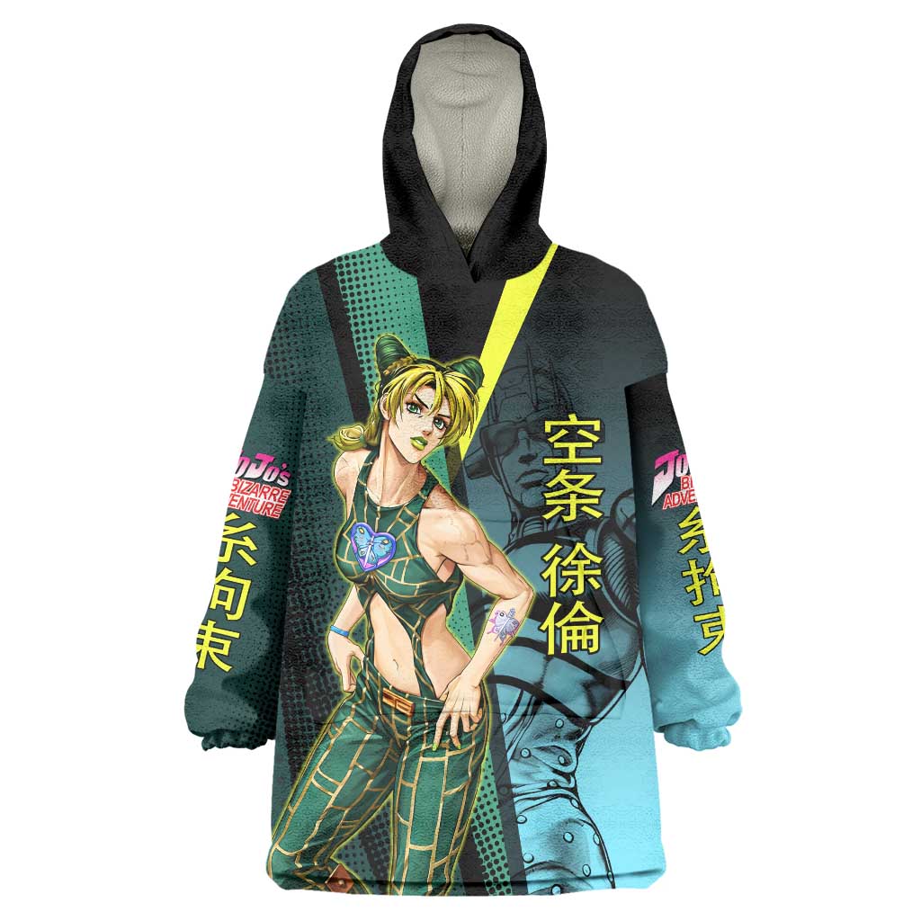 Jolyne Cujoh JoJo’s Bizarre Adventure Wearable Blanket Hoodie with Stone Free Stand - The Mazicc