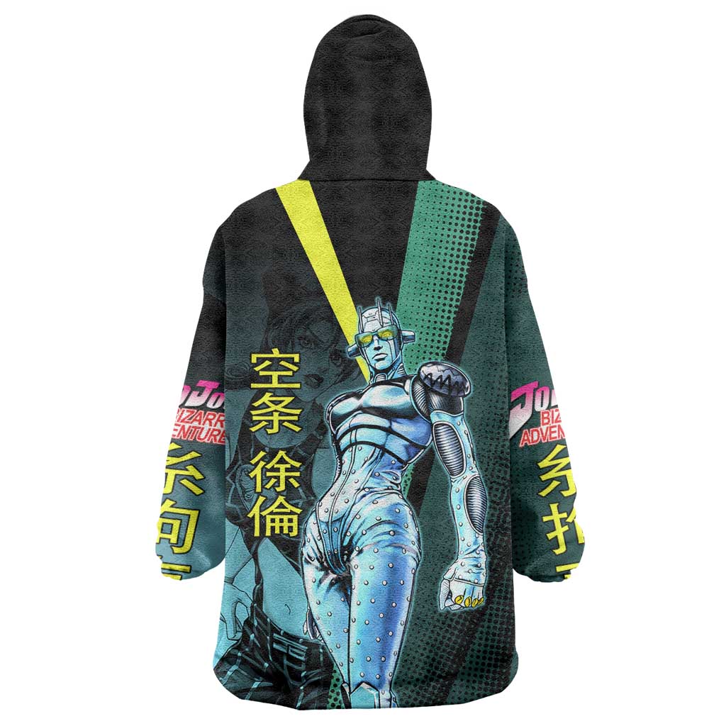 Jolyne Cujoh JoJo’s Bizarre Adventure Wearable Blanket Hoodie with Stone Free Stand - The Mazicc