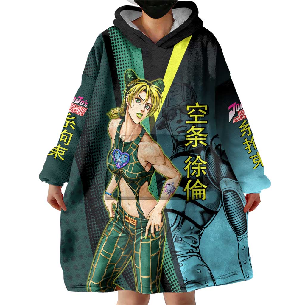 Jolyne Cujoh JoJo’s Bizarre Adventure Wearable Blanket Hoodie with Stone Free Stand - The Mazicc