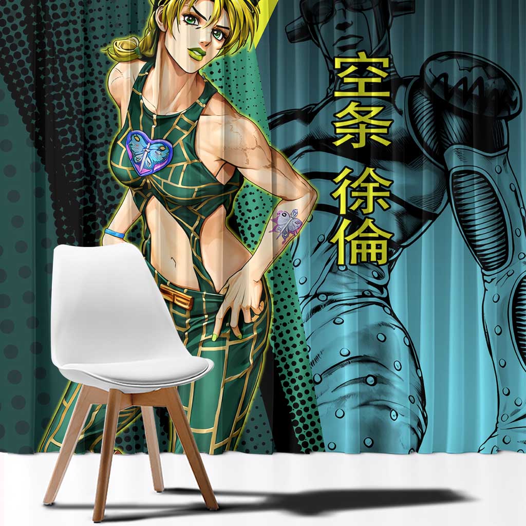 Jolyne Cujoh JoJo’s Bizarre Adventure Window Curtain with Stone Free Stand - The Mazicc
