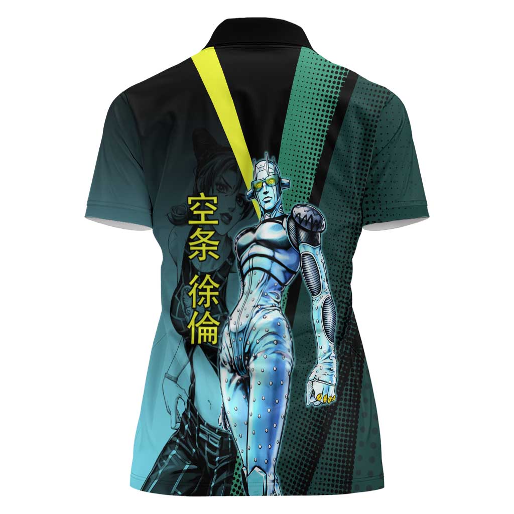 Jolyne Cujoh JoJo’s Bizarre Adventure Women Polo Shirt with Stone Free Stand - The Mazicc