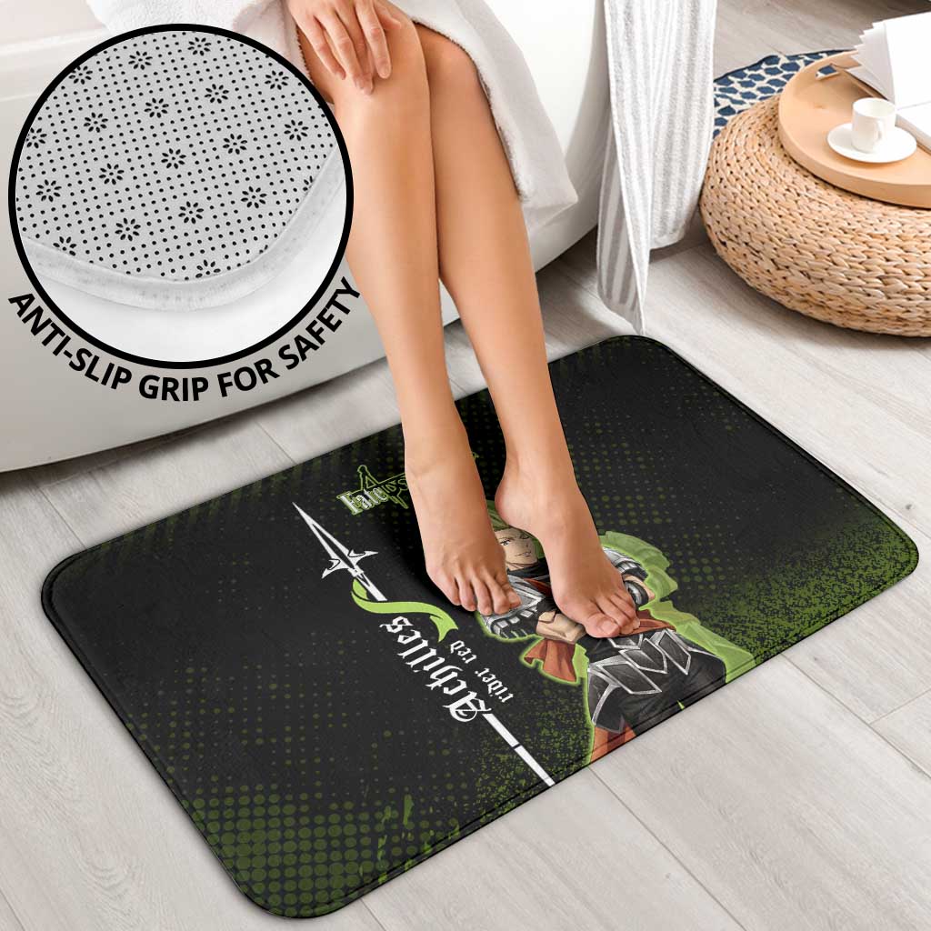Achilles Fate Apocrypha Theme Bathroom Set with Spear Pose and Green Black Grunge Graphic Design - The Mazicc