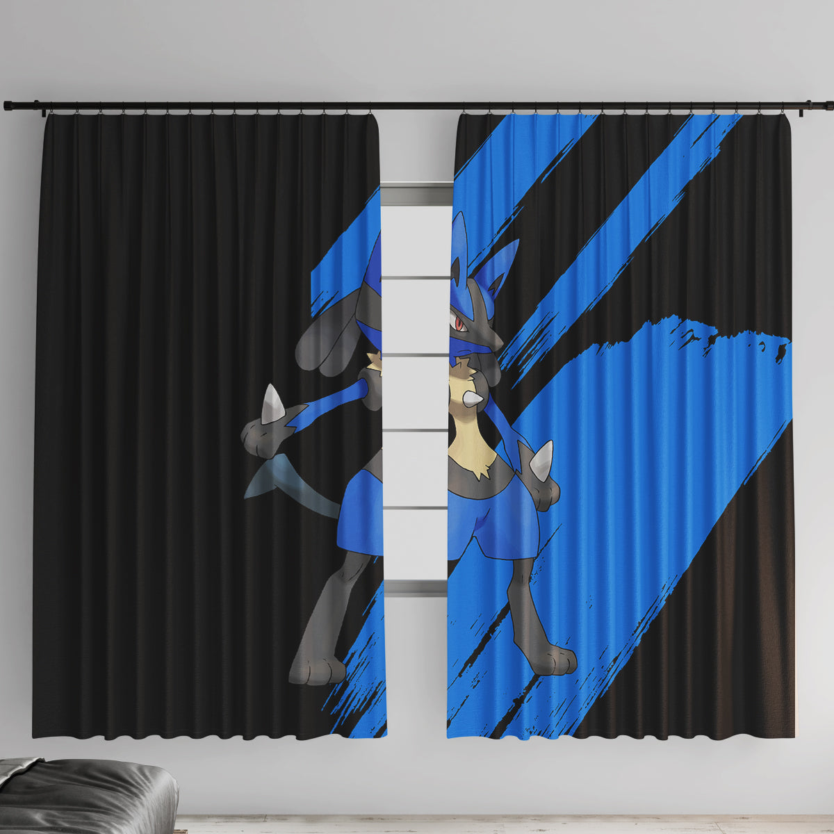 Lucario mix Mega Evolved Window Curtain