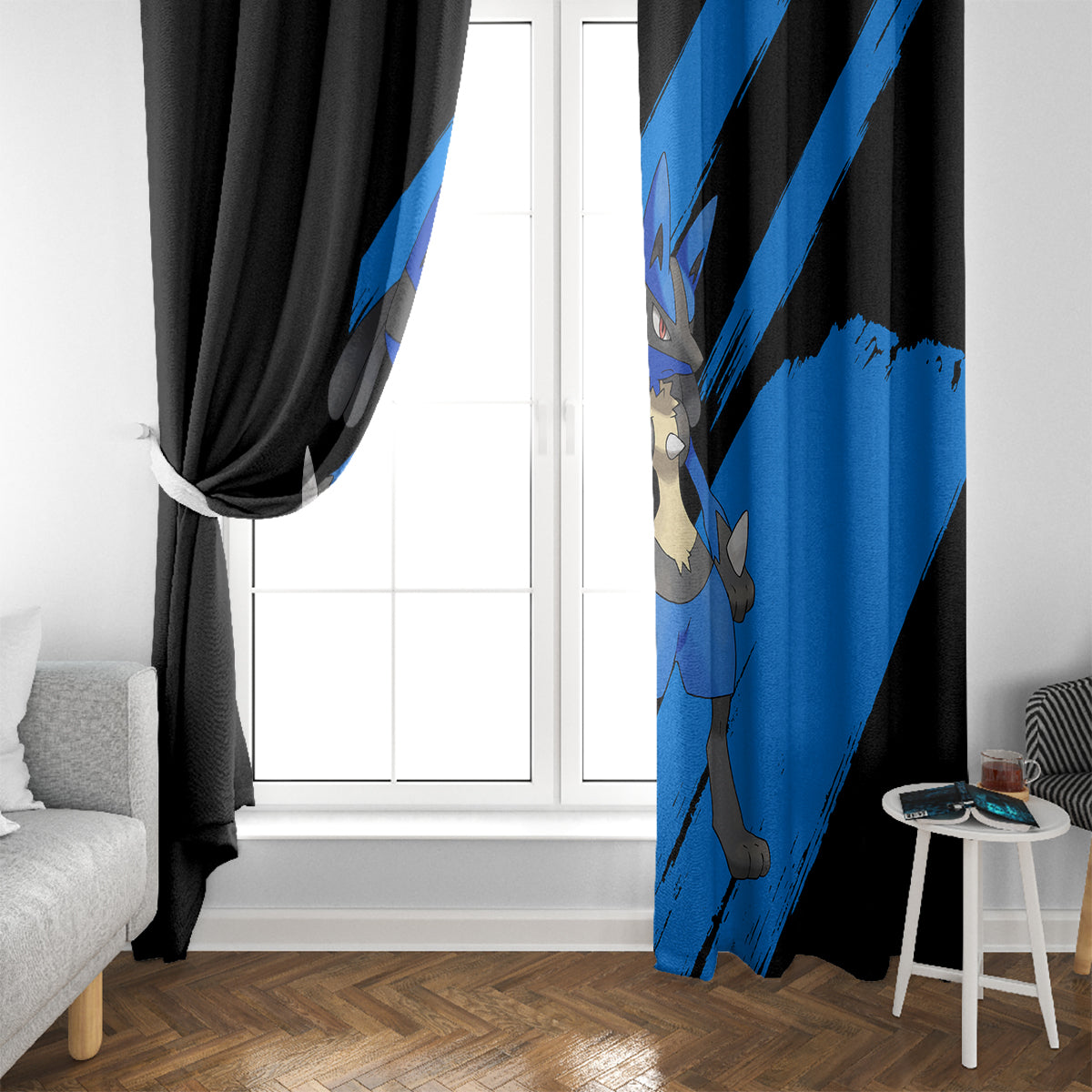 Lucario mix Mega Evolved Window Curtain