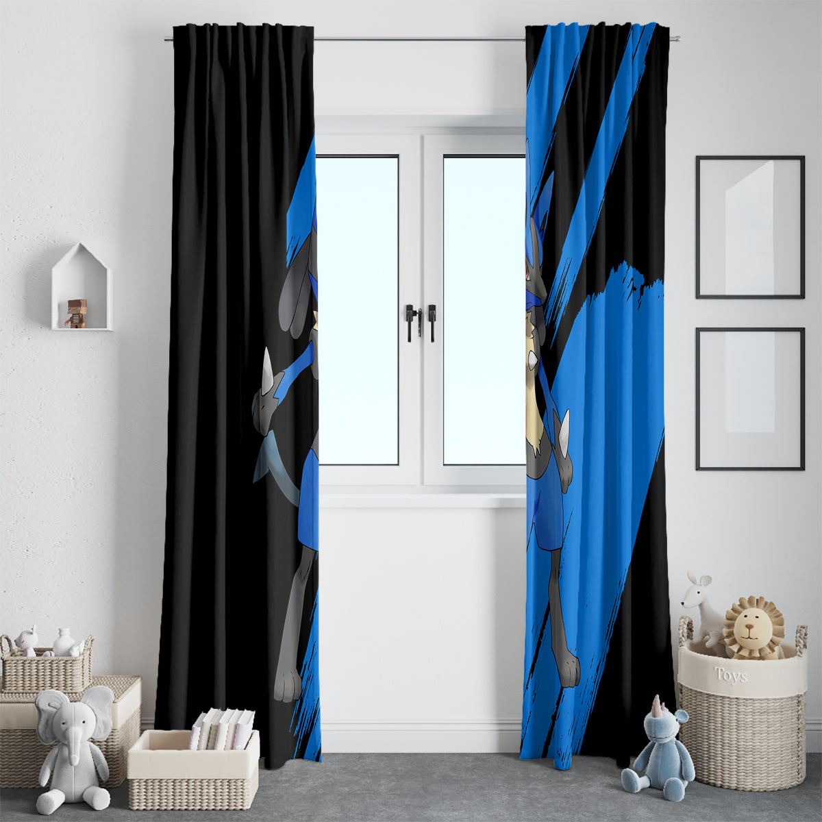 Lucario mix Mega Evolved Window Curtain