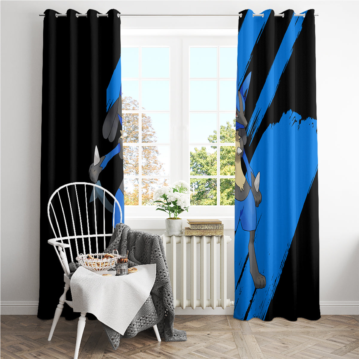 Lucario mix Mega Evolved Window Curtain