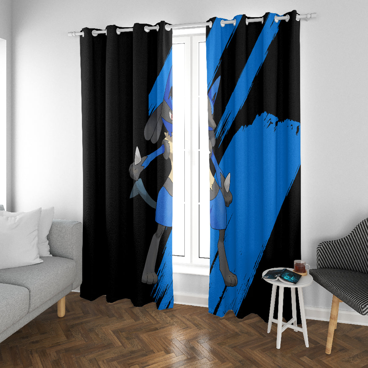 Lucario mix Mega Evolved Window Curtain