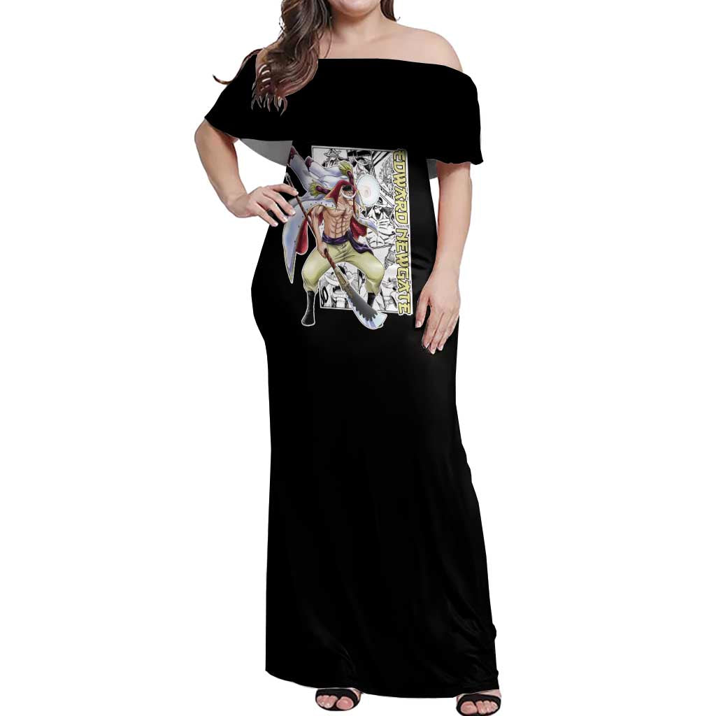 Edward Newgate - One Piece Off Shoulder Maxi Dress Anime Mix Manga Style