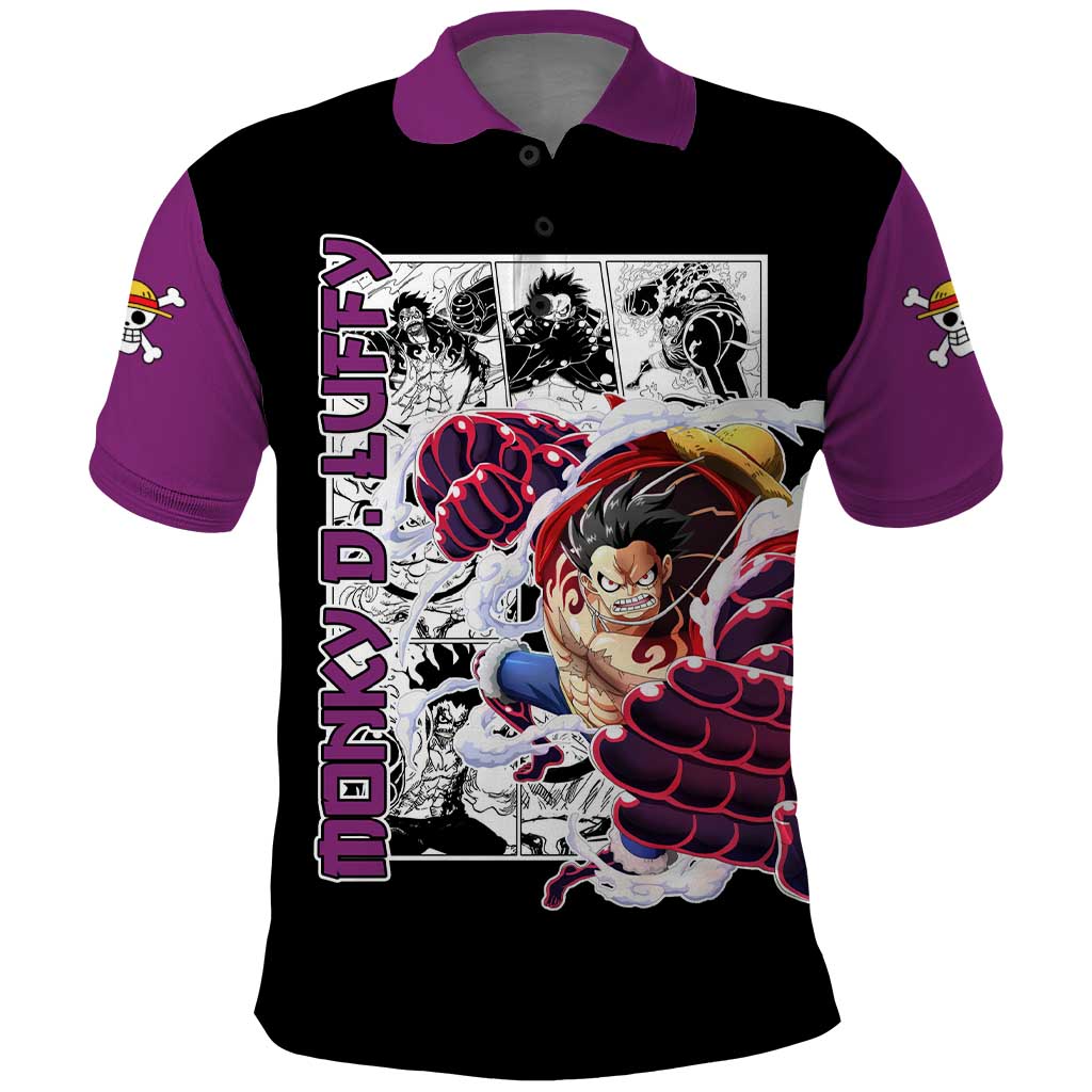 Luffy Gear 4 - One Piece Polo Shirt Anime Mix Manga Style