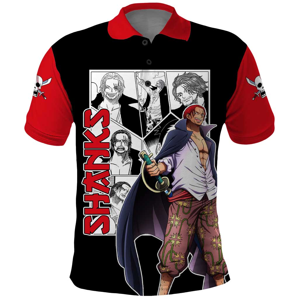 Yonko Shanks - One Piece Polo Shirt Anime Mix Manga Style