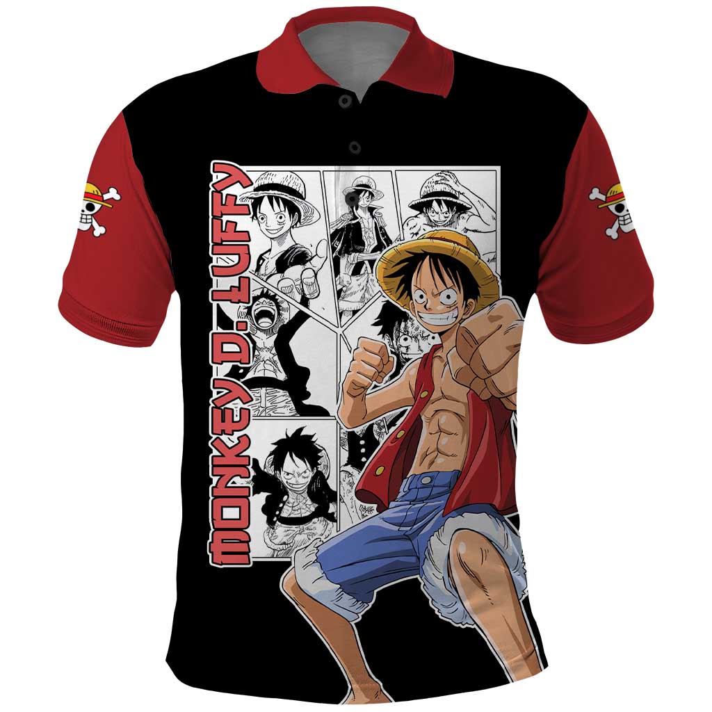Monkey D. Luffy - One Piece Polo Shirt Anime Mix Manga Style
