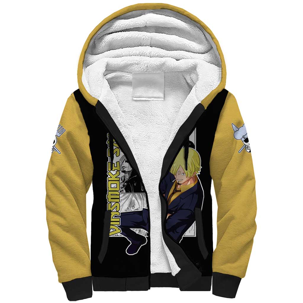 Vin Smoke Sanji - One Piece Sherpa Hoodie Anime Mix Manga Style