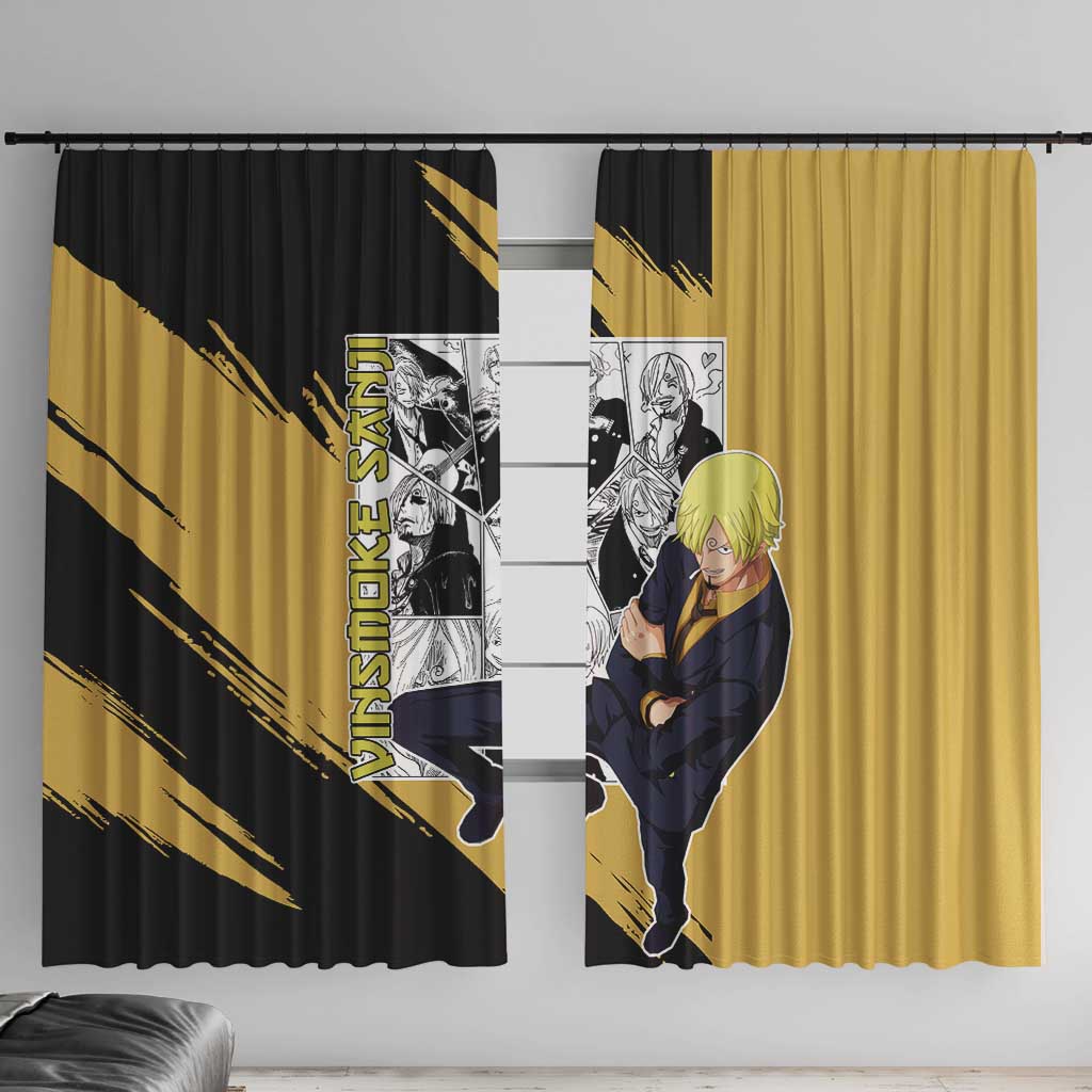 Vin Smoke Sanji - One Piece Window Curtain Anime Mix Manga Style