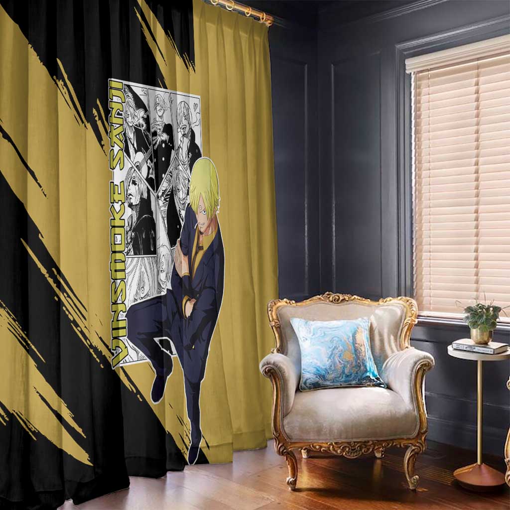 Vin Smoke Sanji - One Piece Window Curtain Anime Mix Manga Style