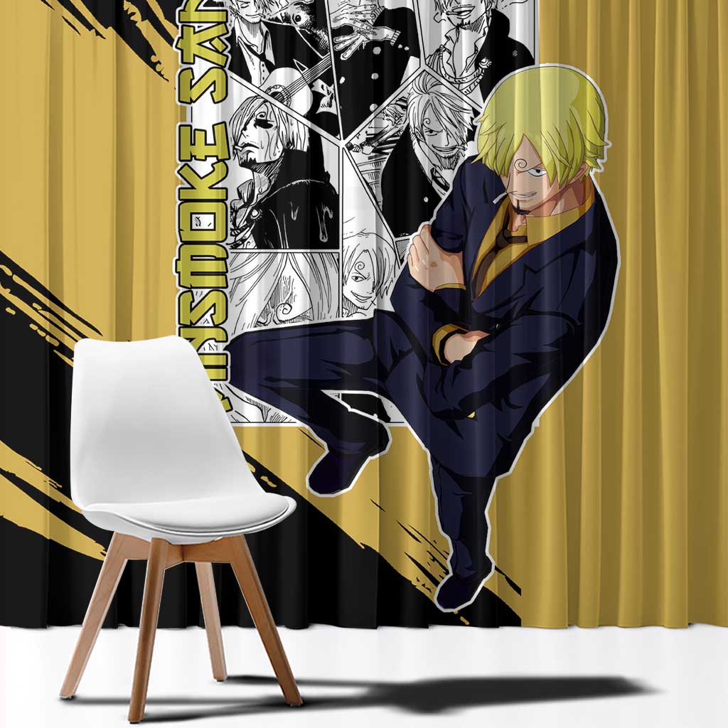 Vin Smoke Sanji - One Piece Window Curtain Anime Mix Manga Style