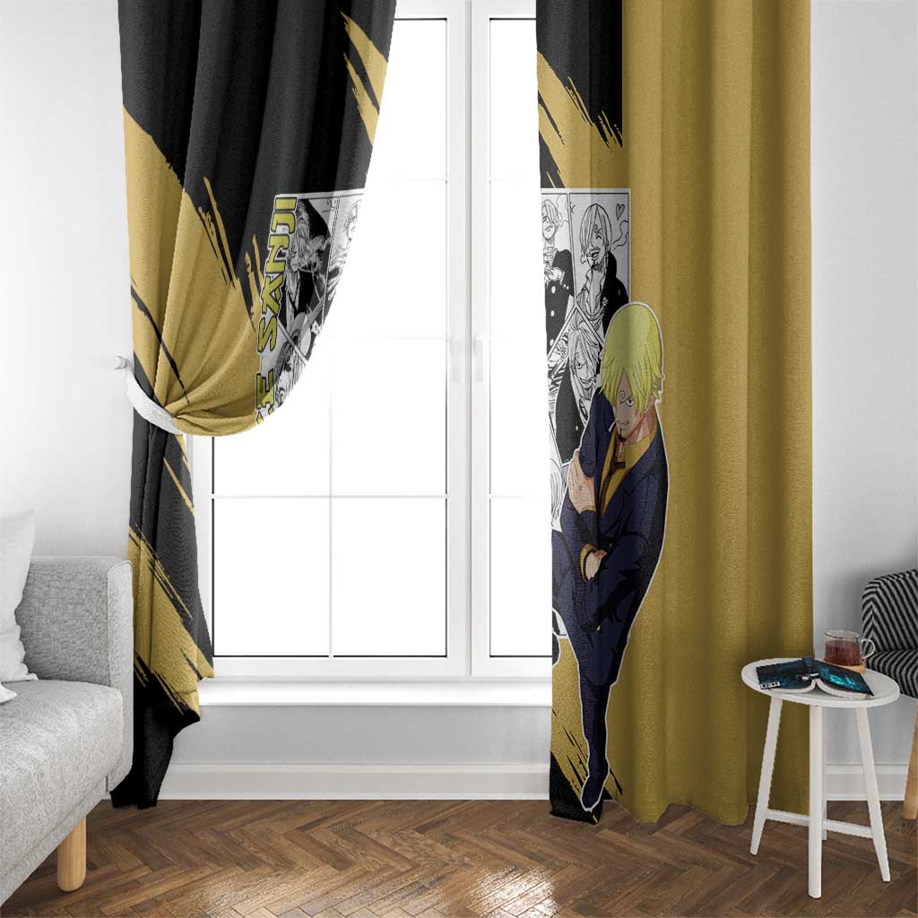 Vin Smoke Sanji - One Piece Window Curtain Anime Mix Manga Style