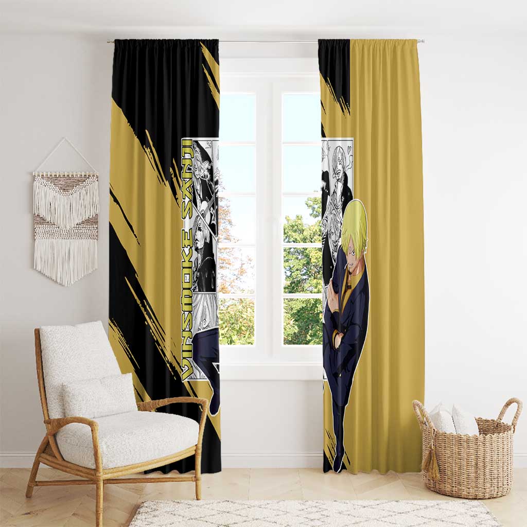 Vin Smoke Sanji - One Piece Window Curtain Anime Mix Manga Style
