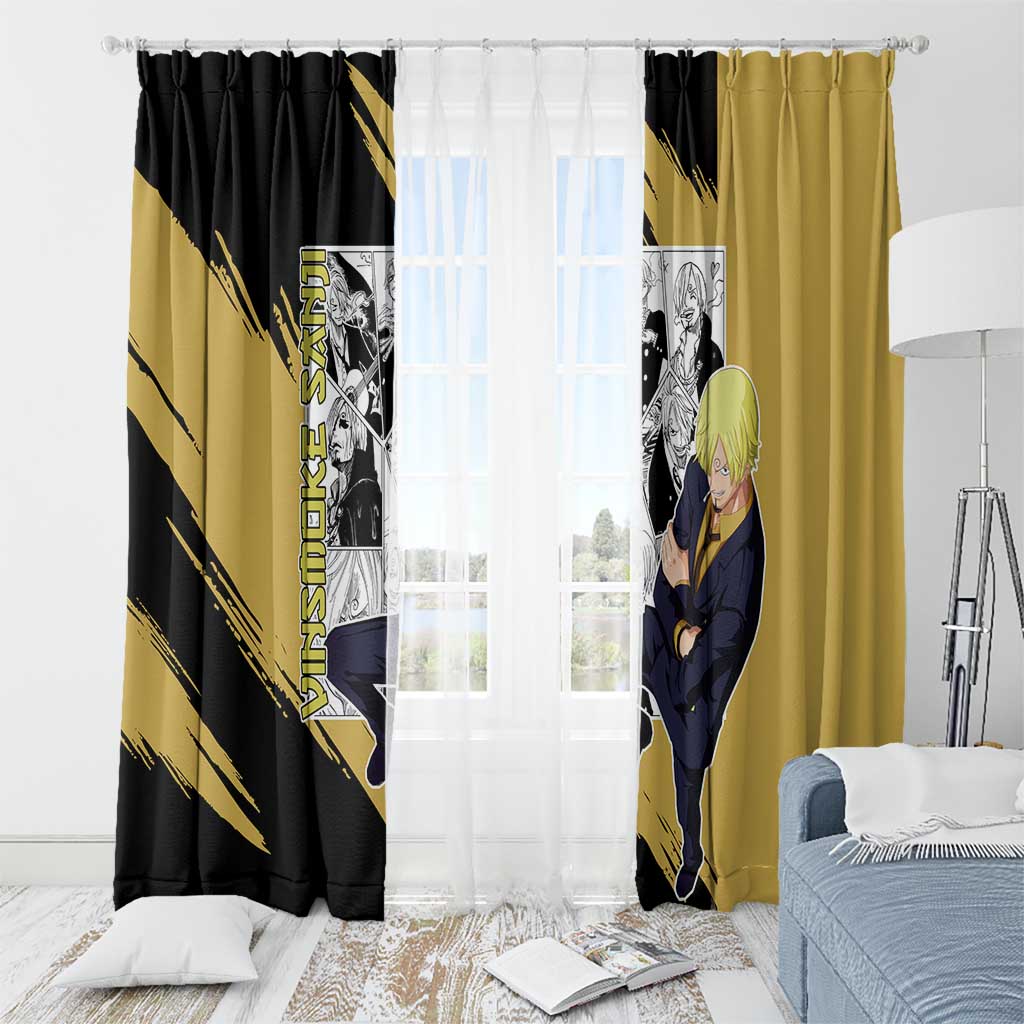 Vin Smoke Sanji - One Piece Window Curtain Anime Mix Manga Style
