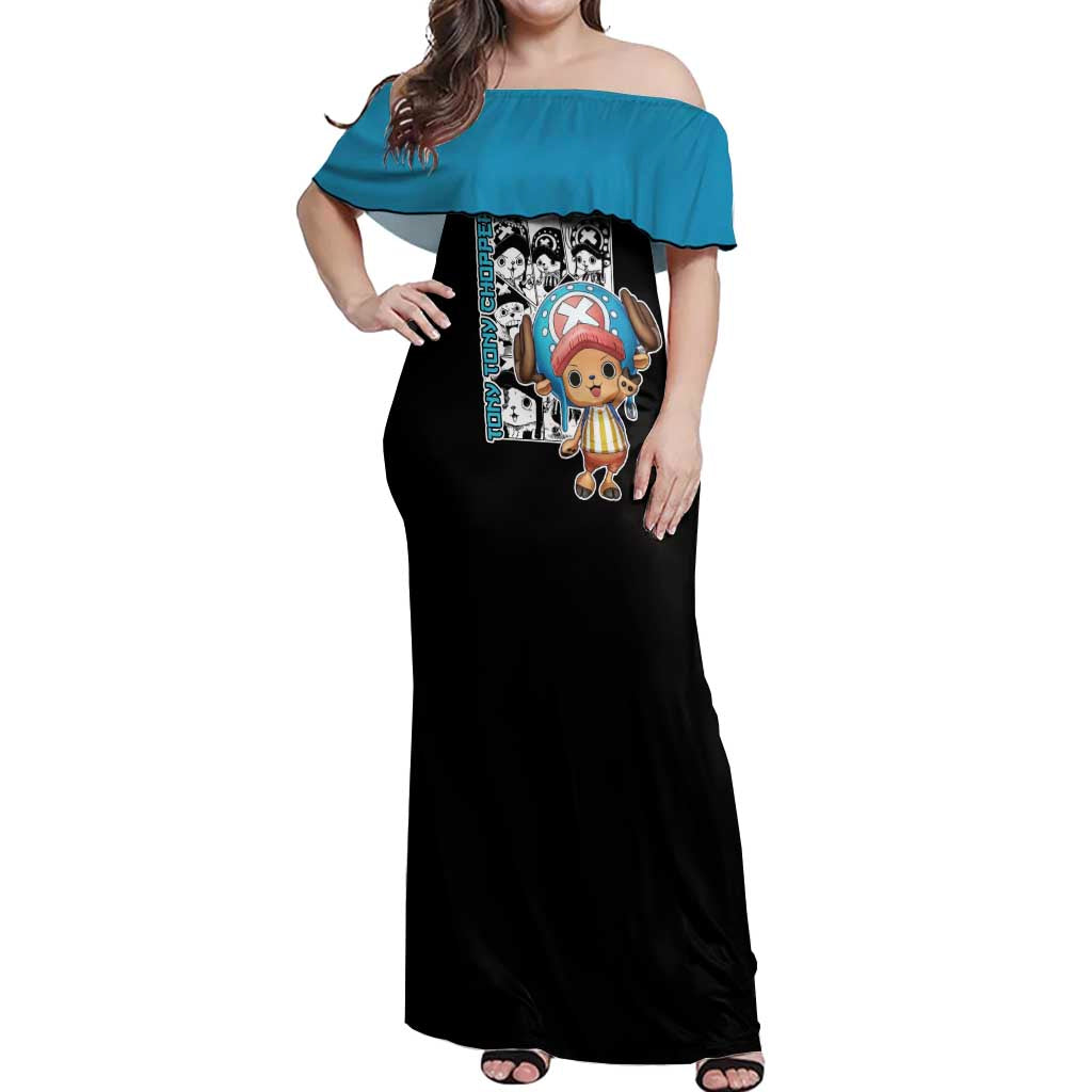 Tony Tony Chopper - One Piece Off Shoulder Maxi Dress Anime Mix Manga Style