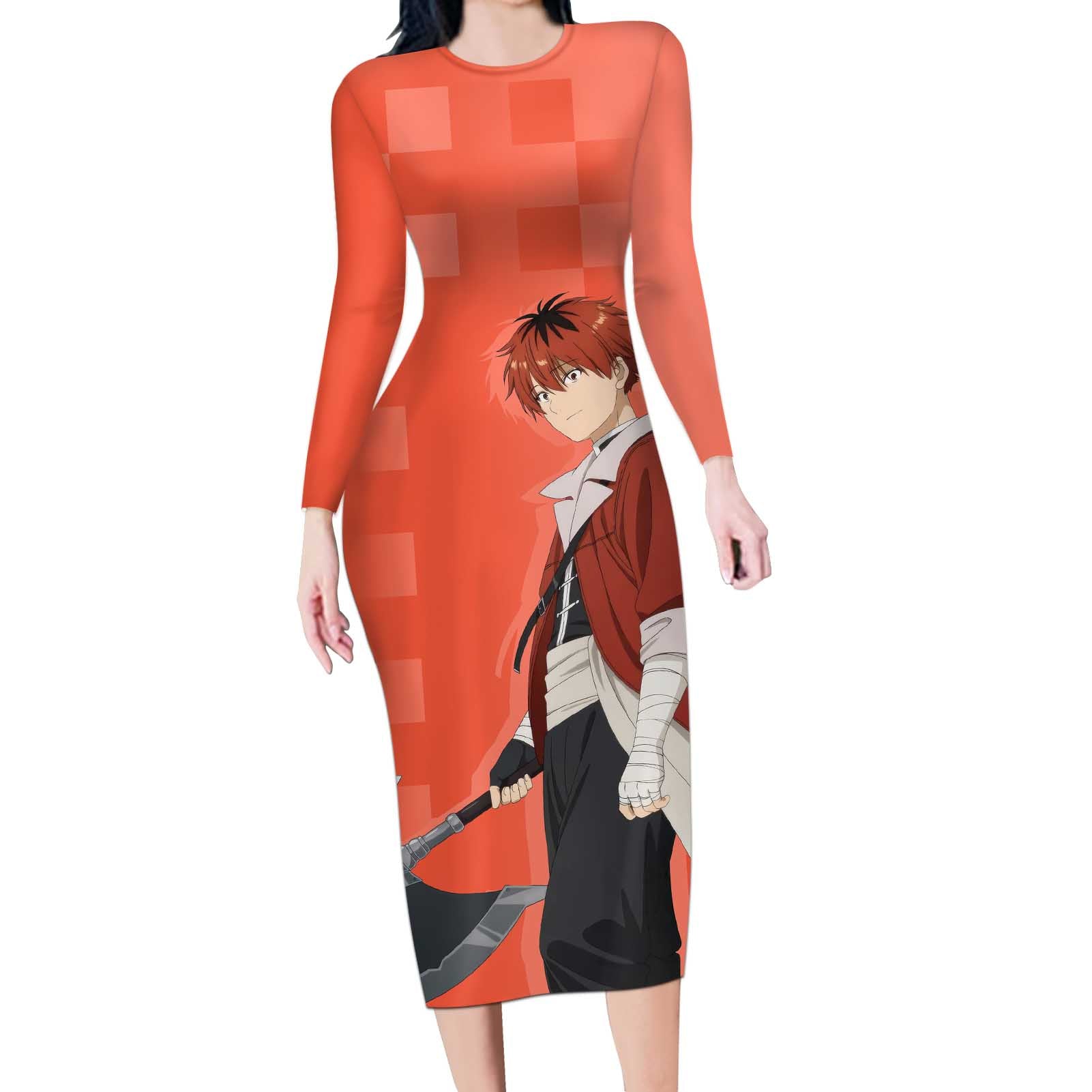 Stark - Frieren Long Sleeve Bodycon Dress Anime Style