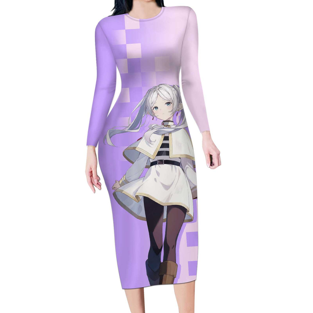 Frieren - Frieren Long Sleeve Bodycon Dress Anime Style