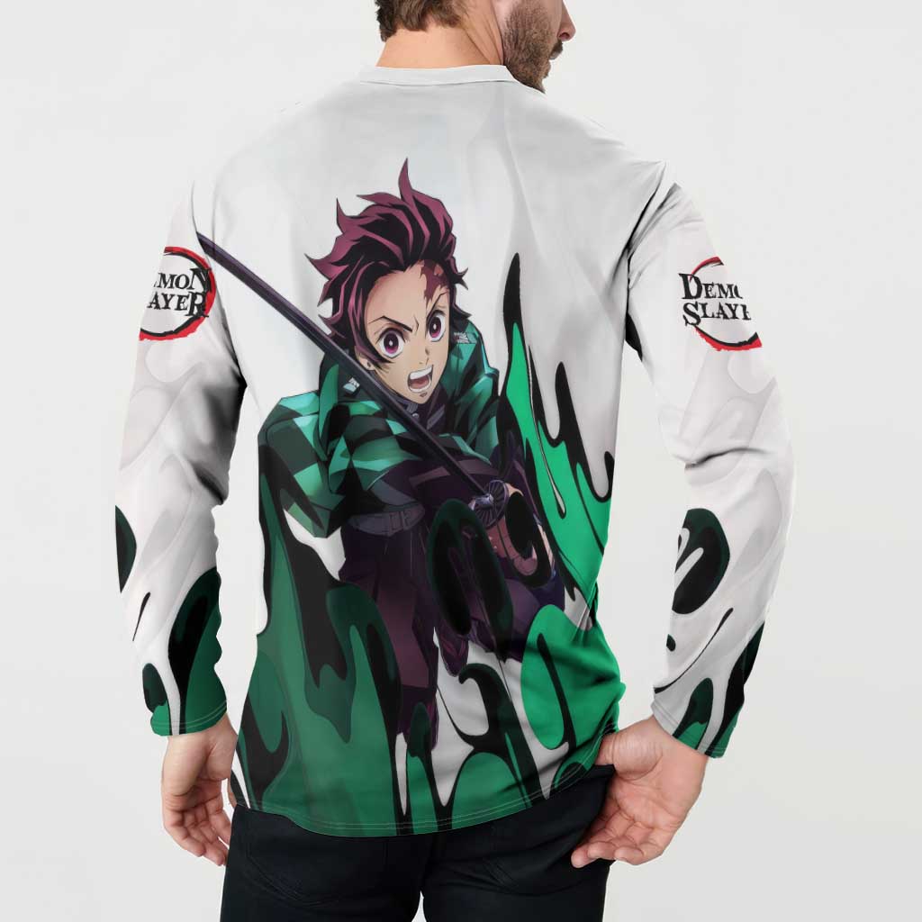 Tanjiro Kamado - Demon Slayer Button Sweatshirt Anime Style