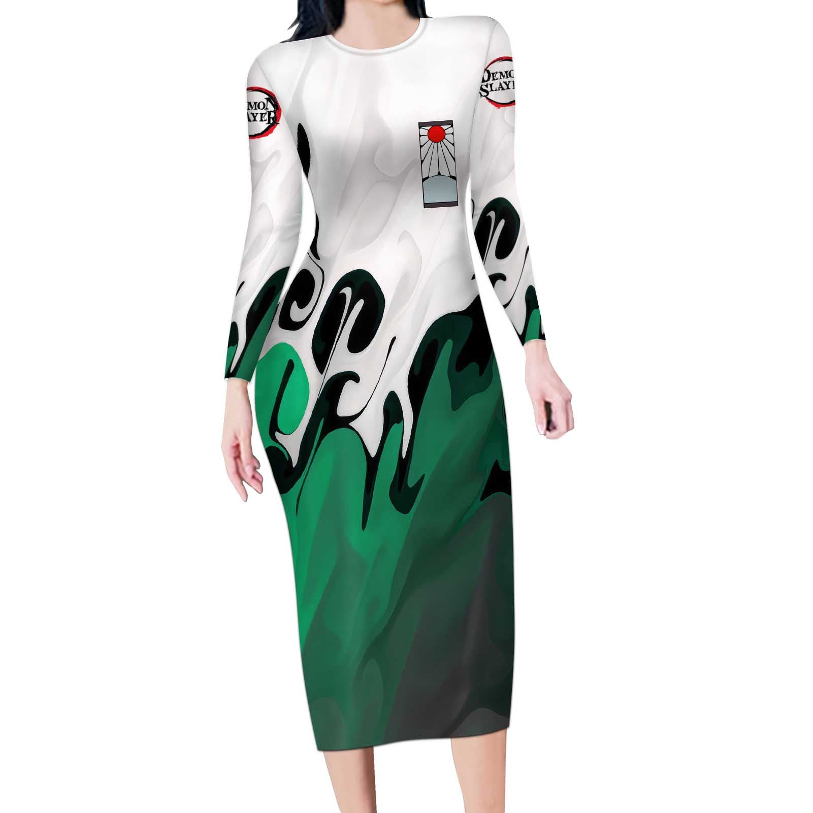 Tanjiro Kamado - Demon Slayer Long Sleeve Bodycon Dress Anime Style