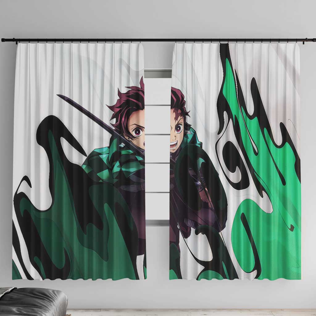 Tanjiro Kamado - Demon Slayer Window Curtain Anime Style
