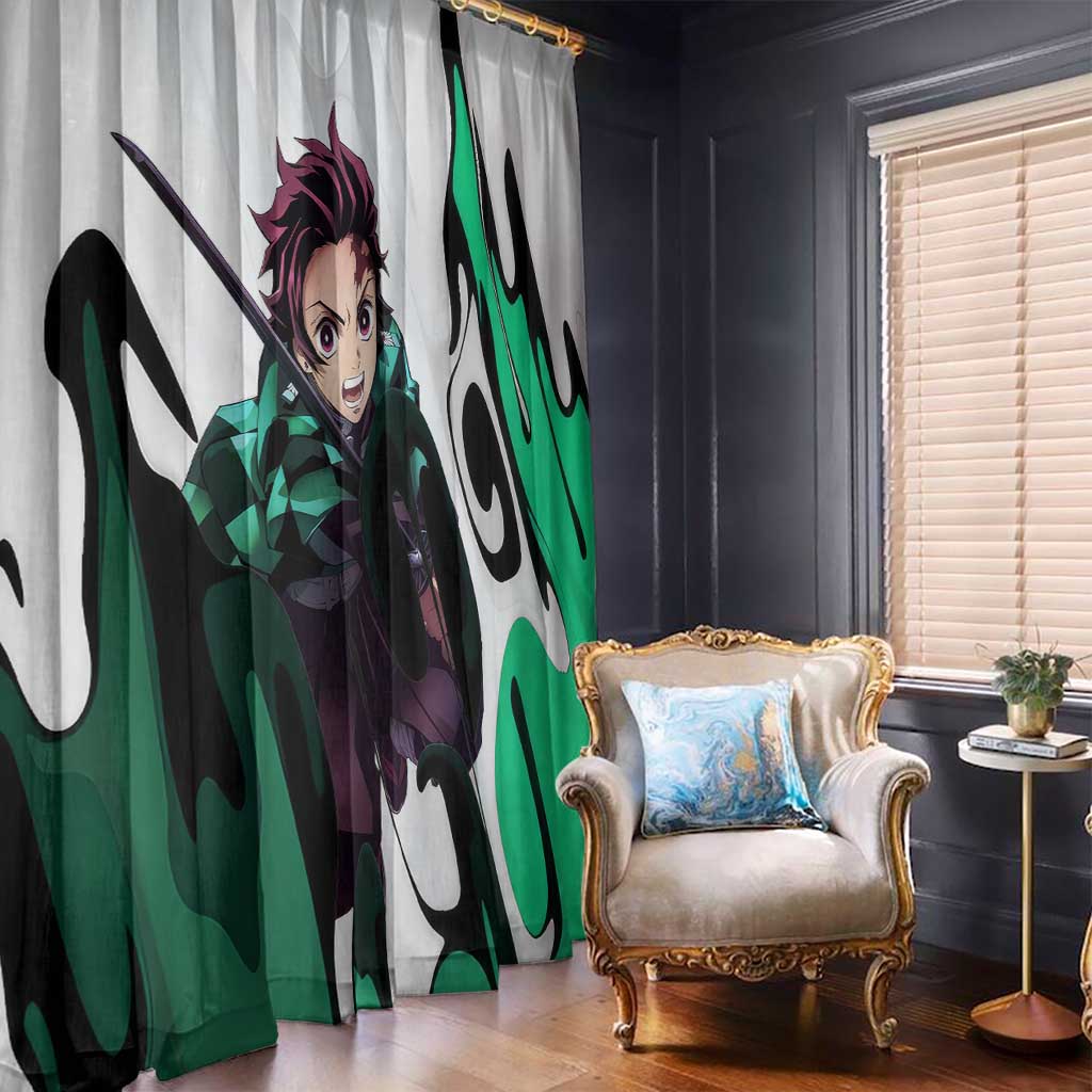 Tanjiro Kamado - Demon Slayer Window Curtain Anime Style