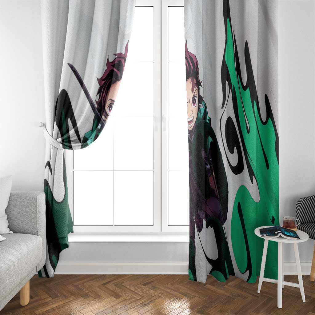 Tanjiro Kamado - Demon Slayer Window Curtain Anime Style