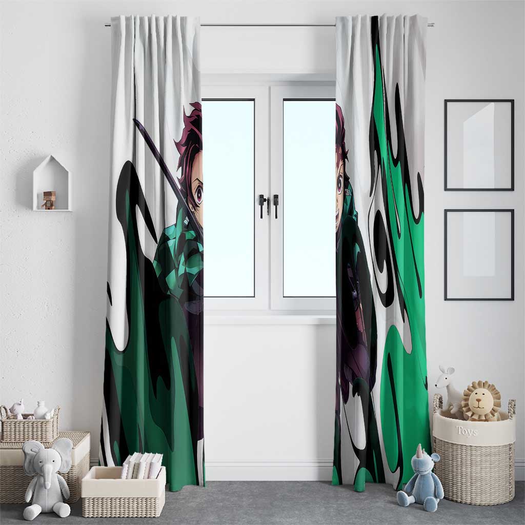 Tanjiro Kamado - Demon Slayer Window Curtain Anime Style