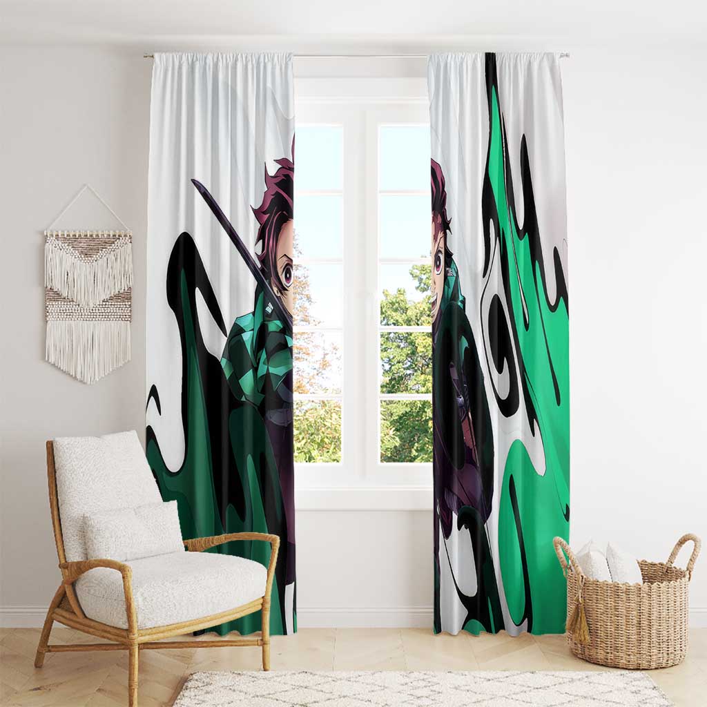 Tanjiro Kamado - Demon Slayer Window Curtain Anime Style