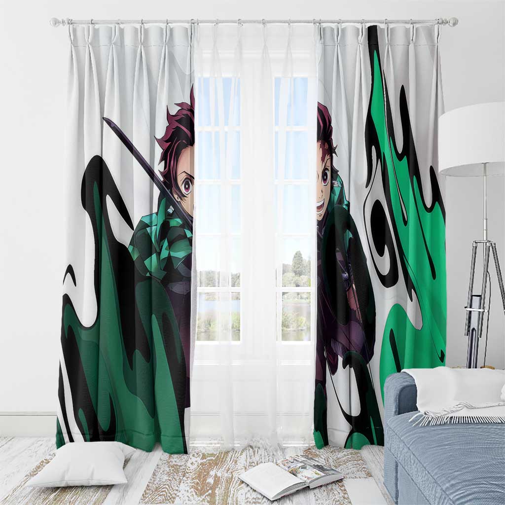Tanjiro Kamado - Demon Slayer Window Curtain Anime Style