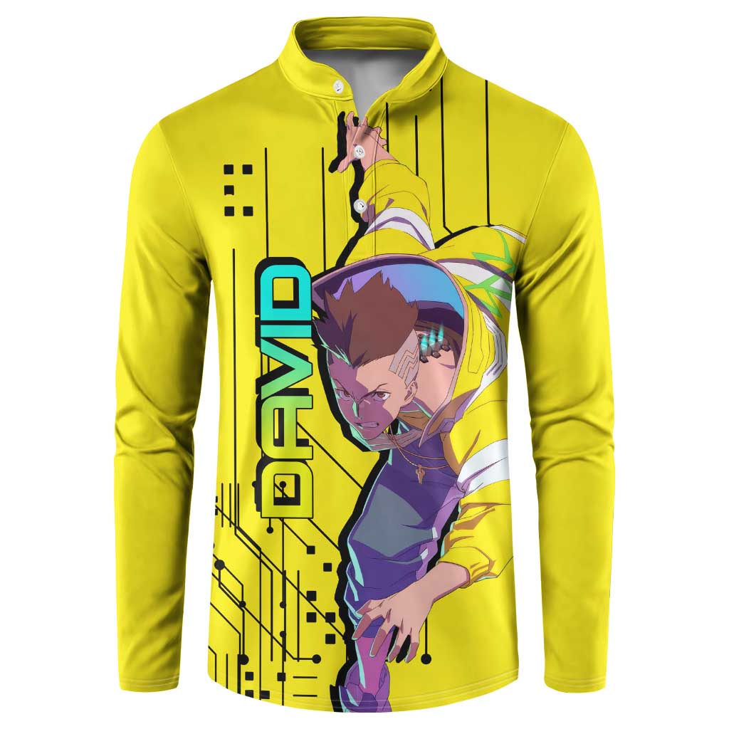 David - Cyberpunk Edgerunners Button Sweatshirt Anime Style