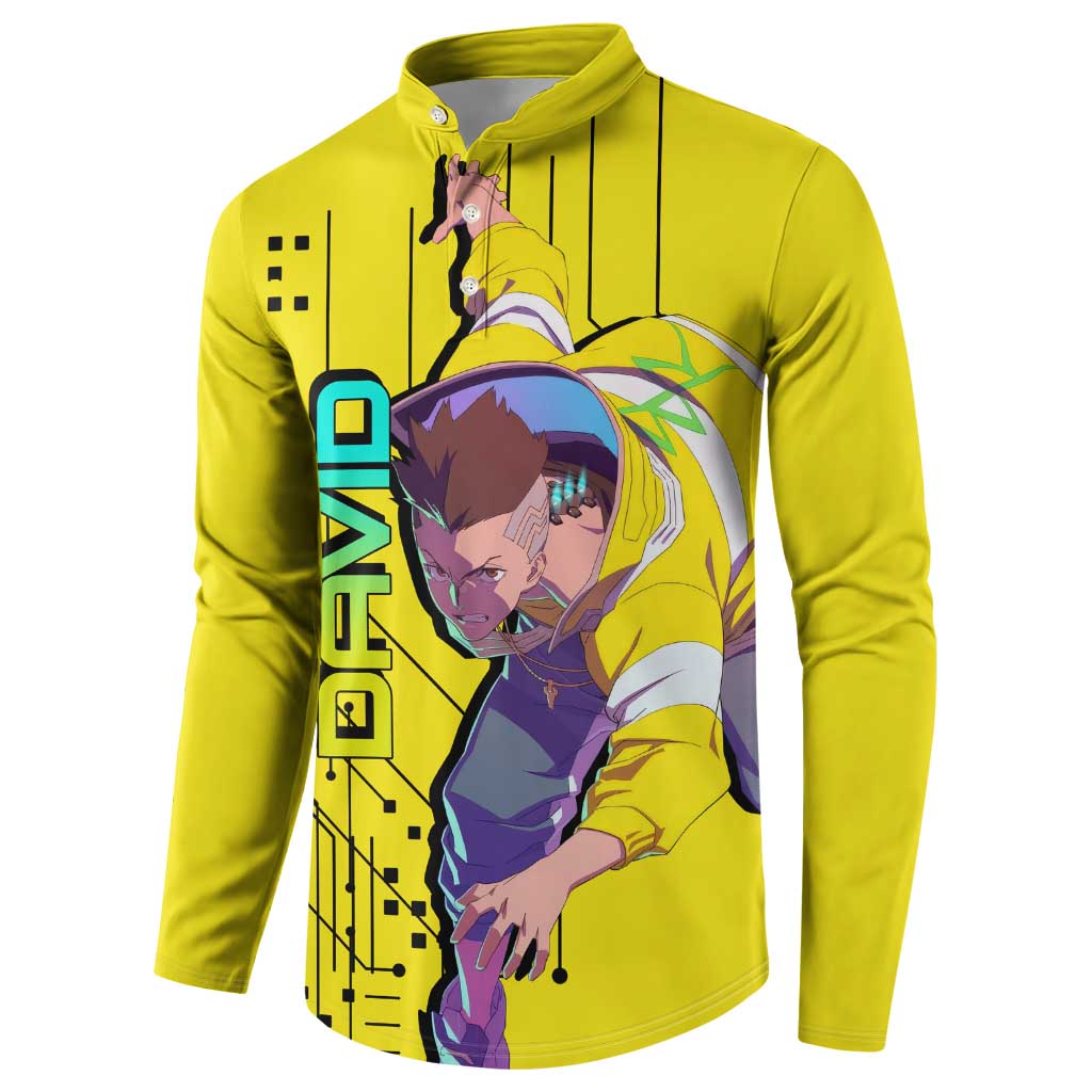 David - Cyberpunk Edgerunners Button Sweatshirt Anime Style