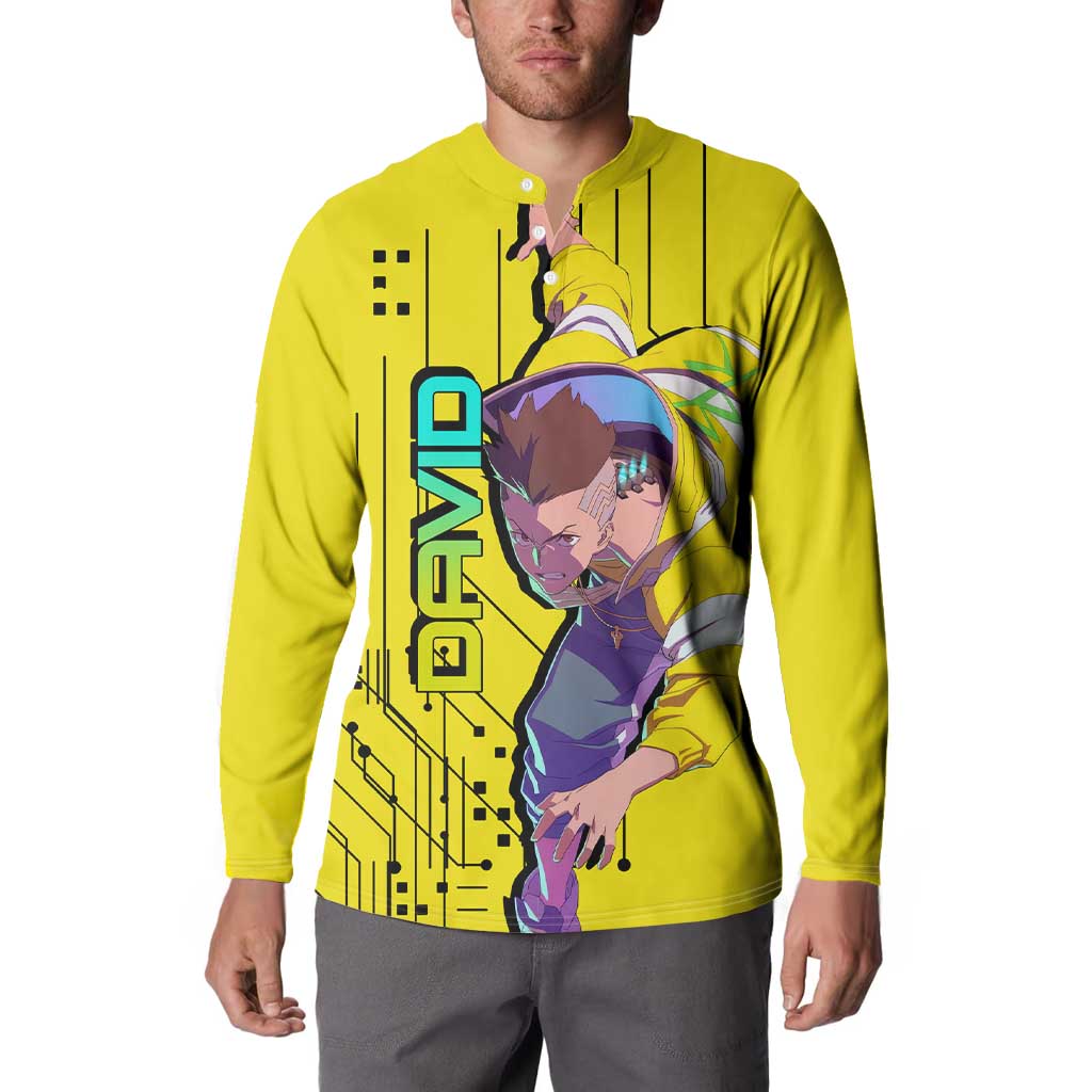 David - Cyberpunk Edgerunners Button Sweatshirt Anime Style