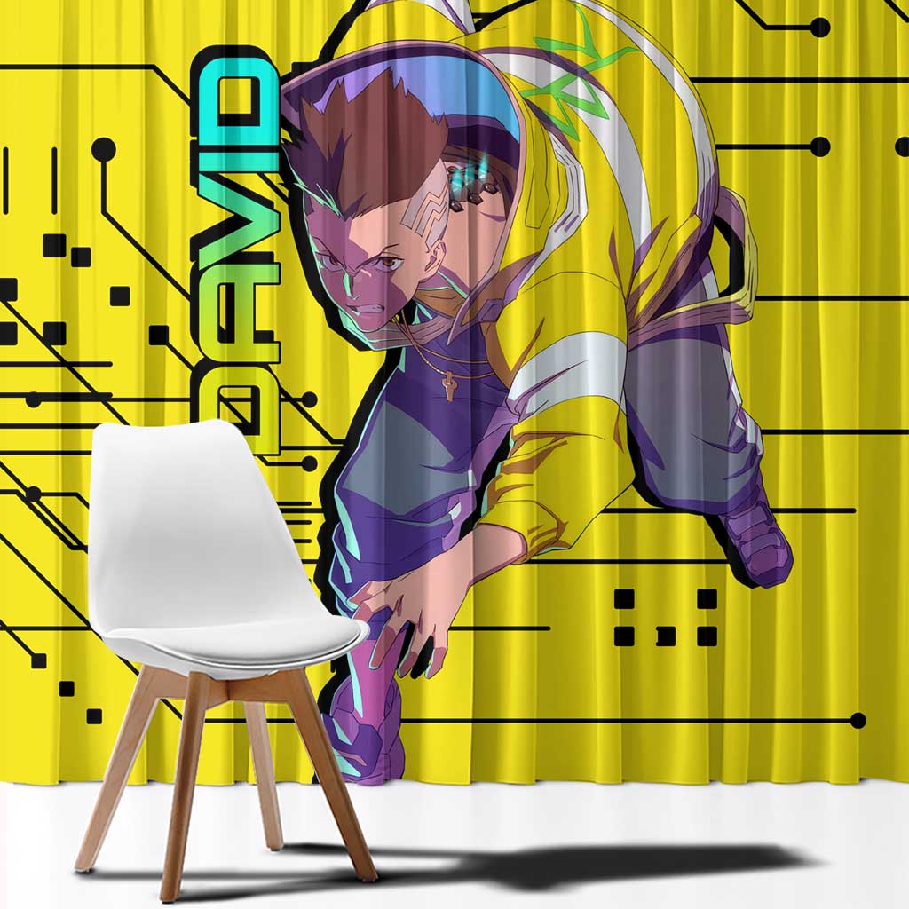 David - Cyberpunk Edgerunners Window Curtain Anime Style
