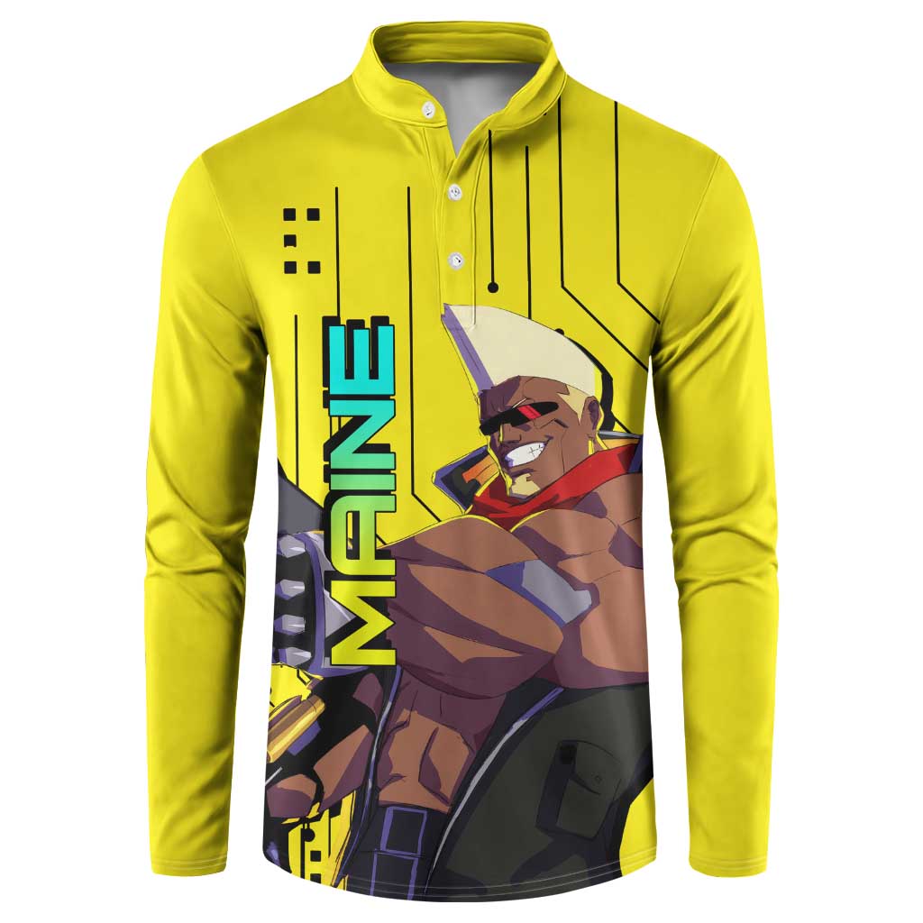 Maine - Cyberpunk Edgerunners Button Sweatshirt Anime Style