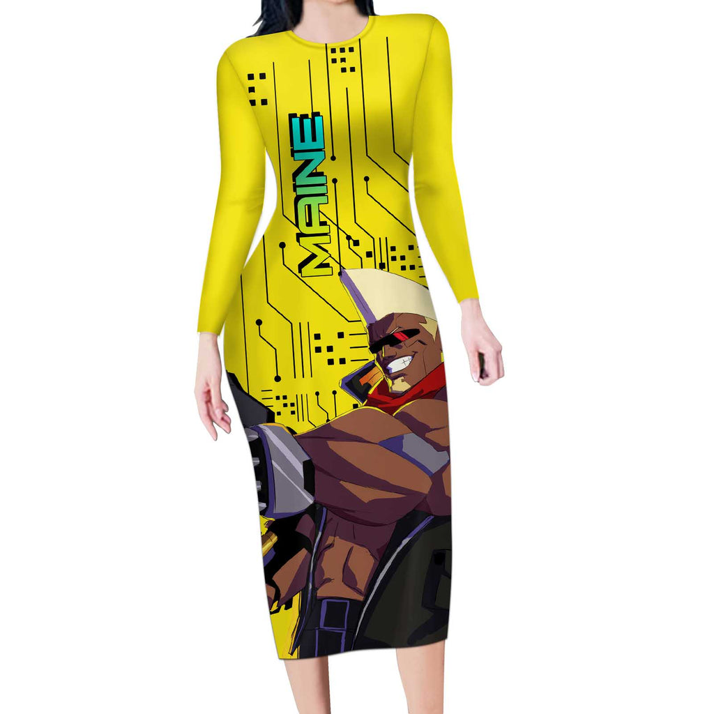 Maine - Cyberpunk Edgerunners Long Sleeve Bodycon Dress Anime Style