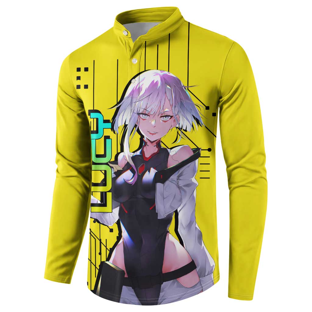 Lucy - Cyberpunk Edgerunners Button Sweatshirt Anime Style